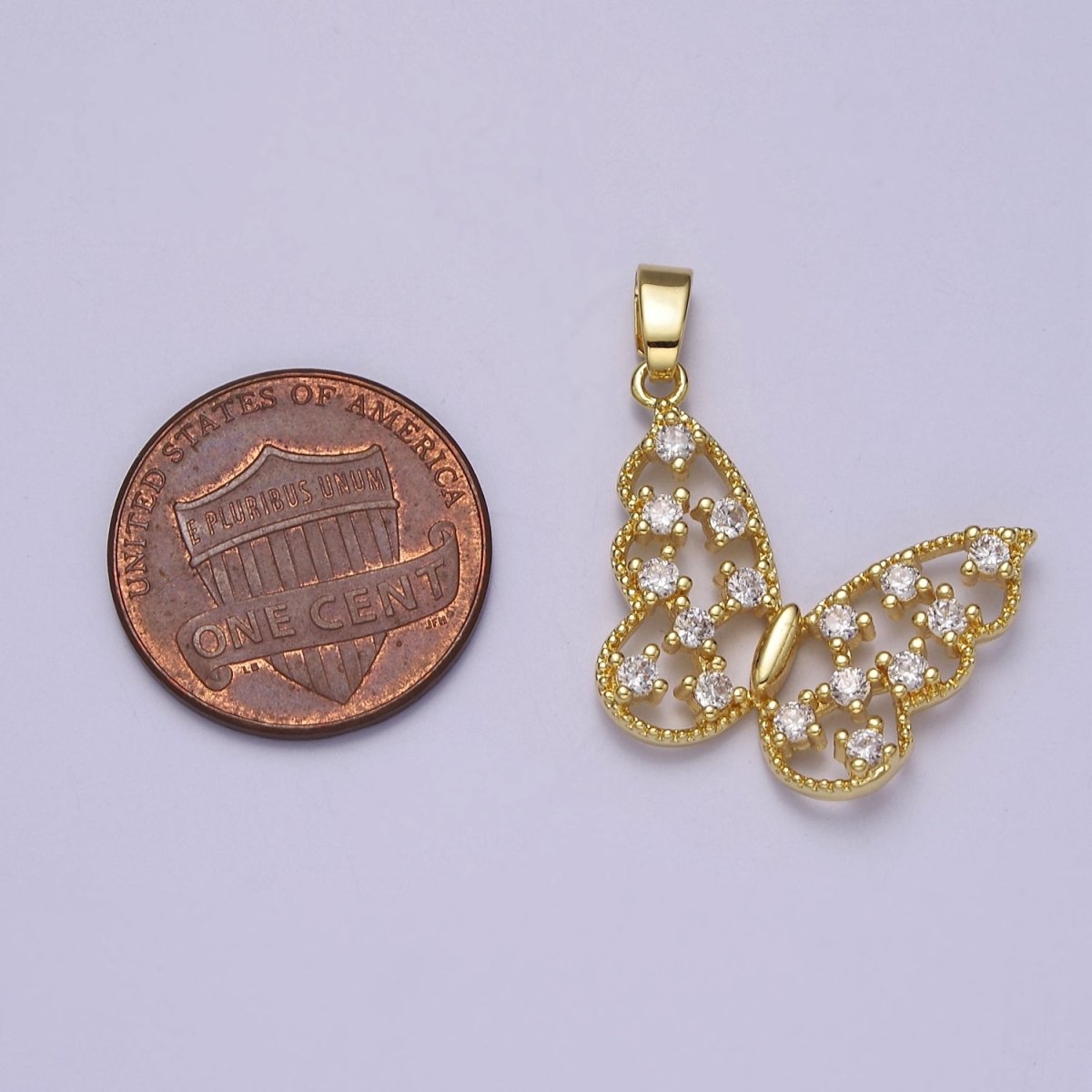 Dainty Butterfly Pendant Mariposa Charm J-595