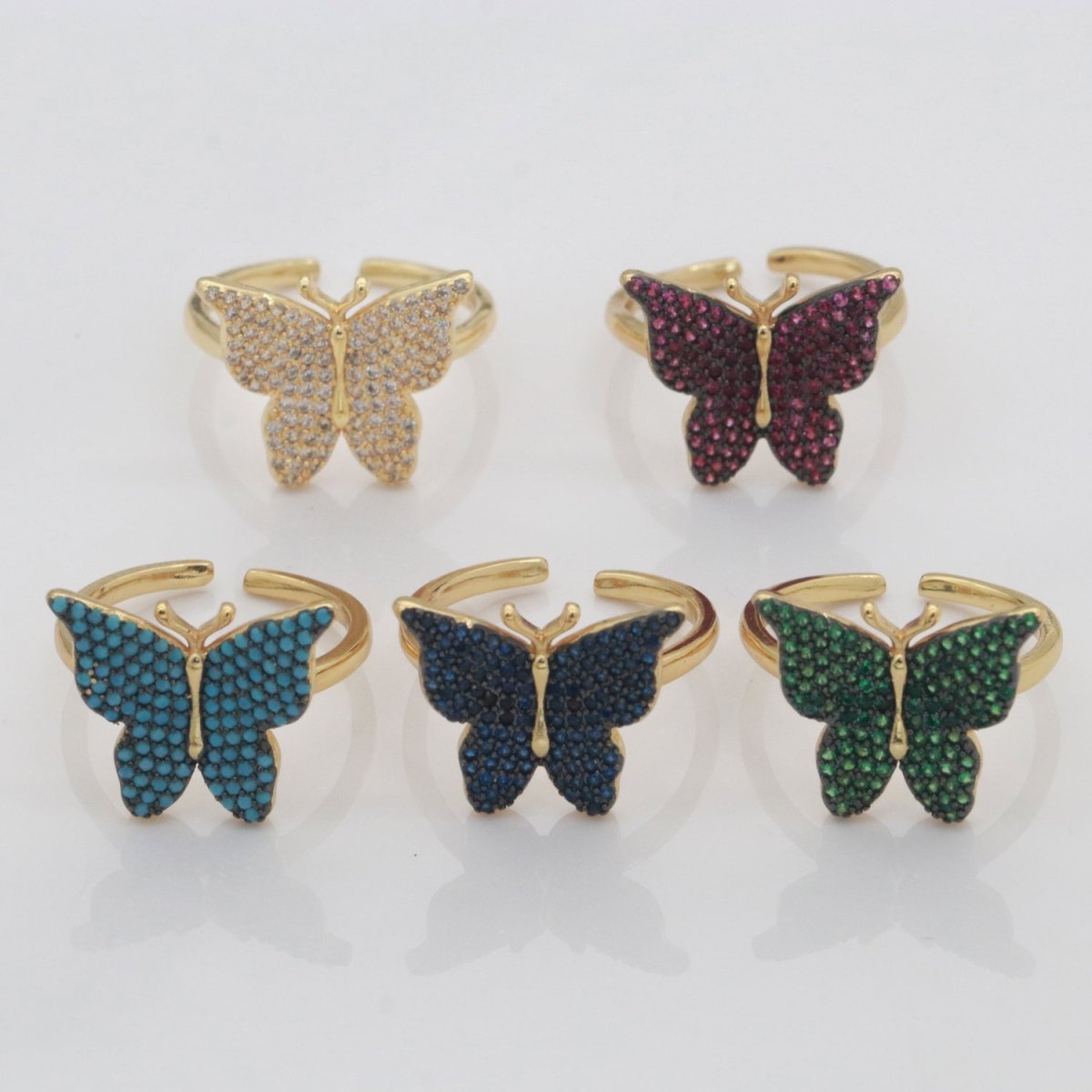 Dainty Butterfly Ring, Open Gold Adjustable Ring, Cute Mariposa Ring, Animal Lover Ring for Minimalist jewelry for Christmas Gift Idea S-160~S-164
