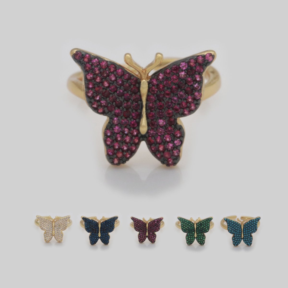 Dainty Butterfly Ring, Open Gold Adjustable Ring, Cute Mariposa Ring, Animal Lover Ring for Minimalist jewelry for Christmas Gift Idea S-160~S-164