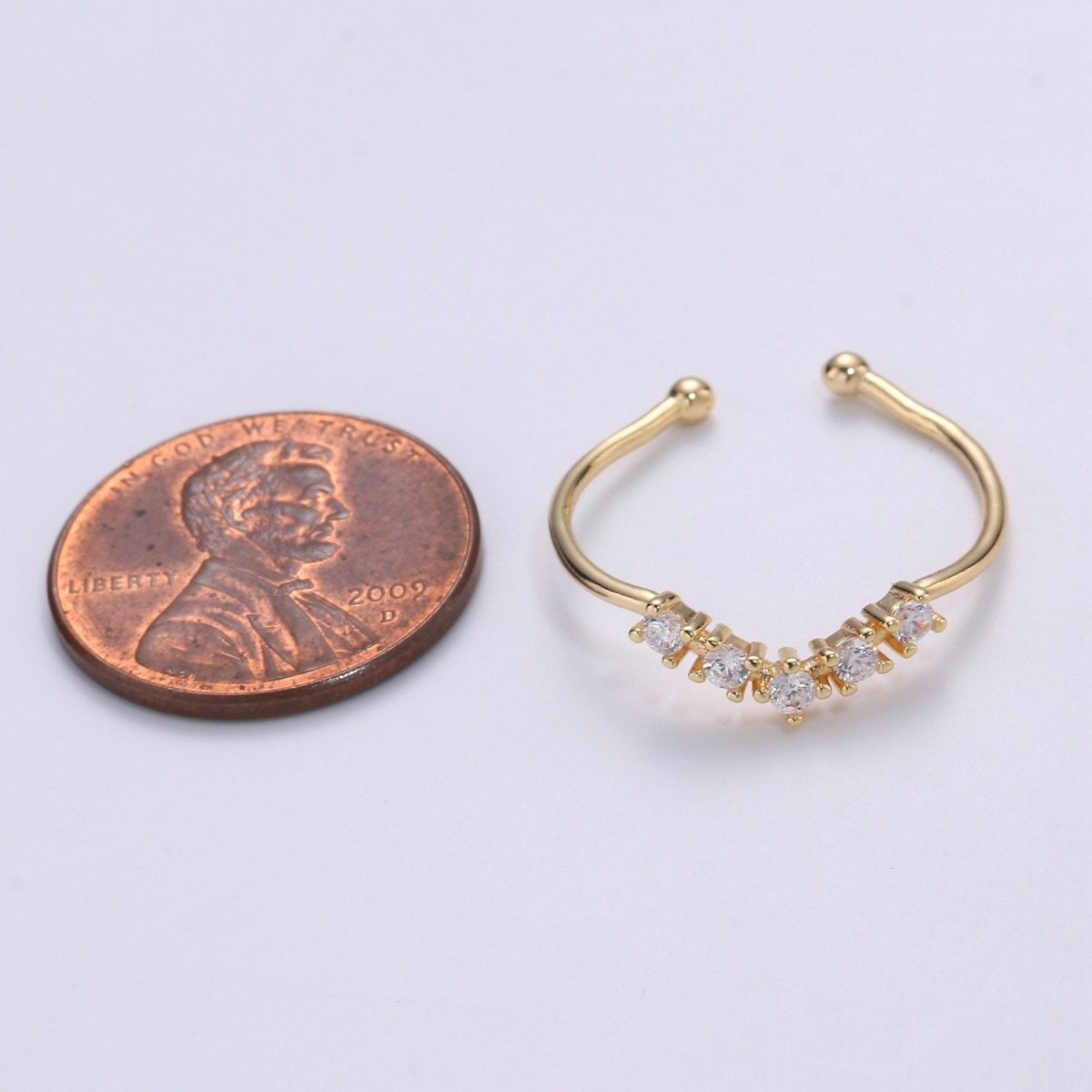 Dainty Chevron Ring, Gold Minimalist Ring, Stacking Ring, Simple Micro Pave Ring, Cubic Zirconia Gold Open Ring, Thin Ring, Gift for Her | R-079 - DLUXCA