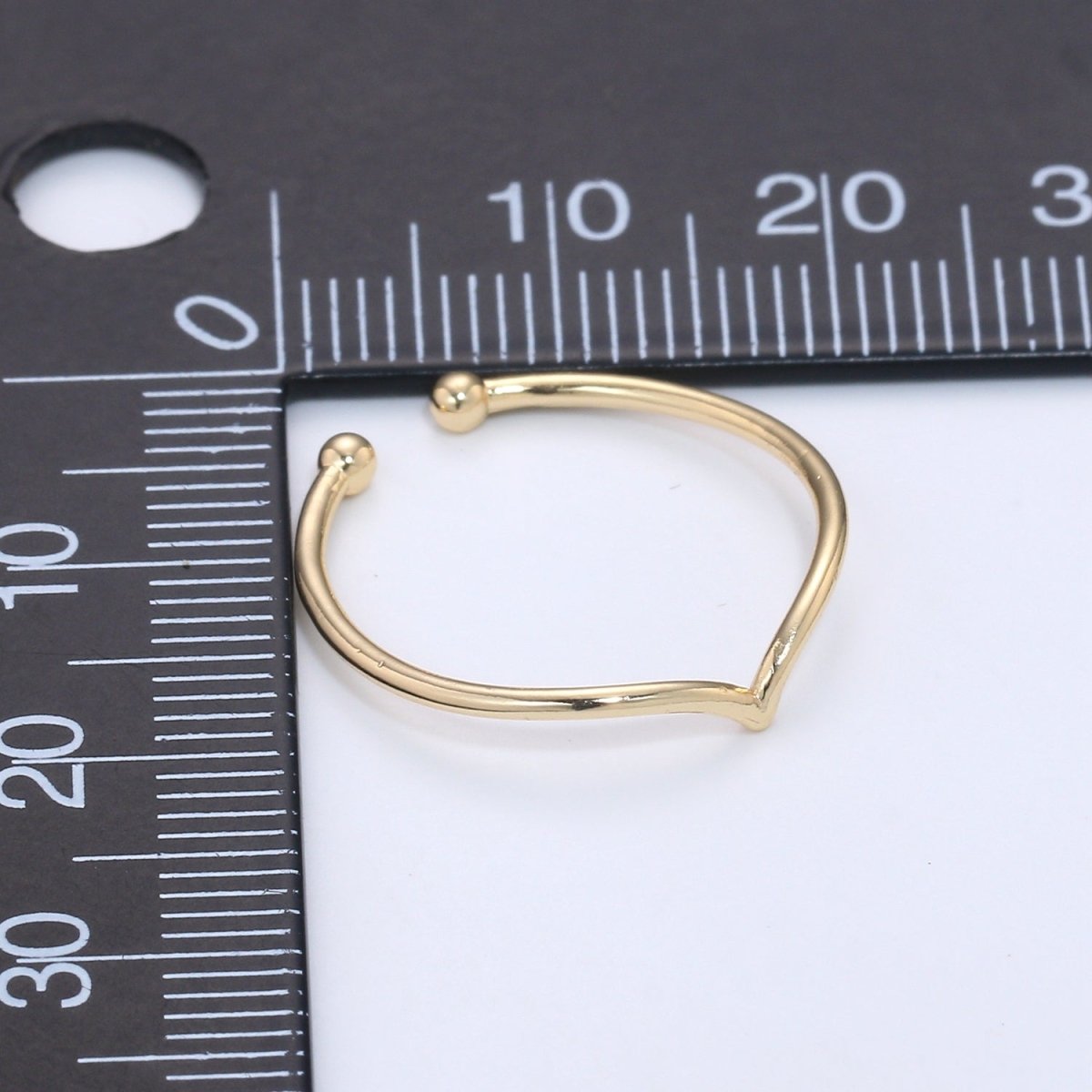 Dainty Chevron Ring - Gold Stacking Ring - Thin Ring - Open Ring - Triangle Ring - Thin Band - Simple Gold Ring Minimalist Jewelry R-081