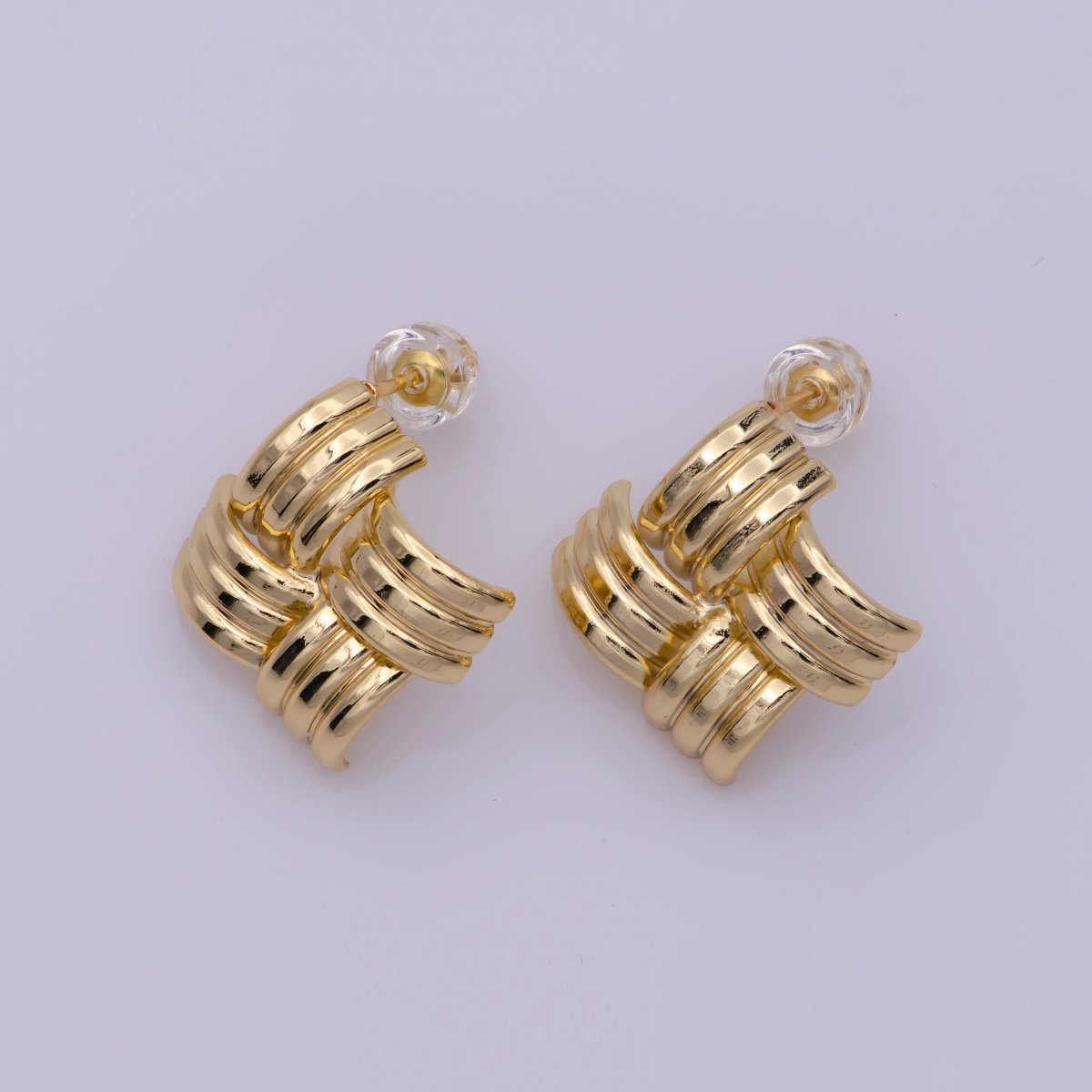 Dainty Classic Woven Knot Post Stud Earring 18k Gold Filled Earring T-238 - DLUXCA