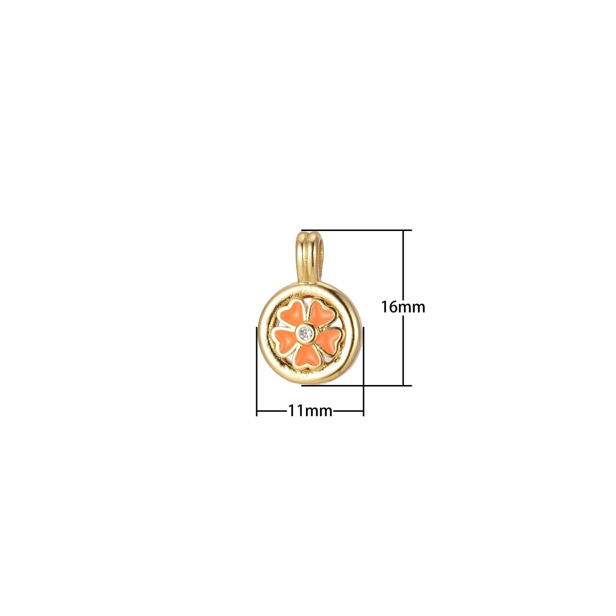 Dainty Clover Pendant Enamel Charm Colorful Jewelry Component J-826~J-833