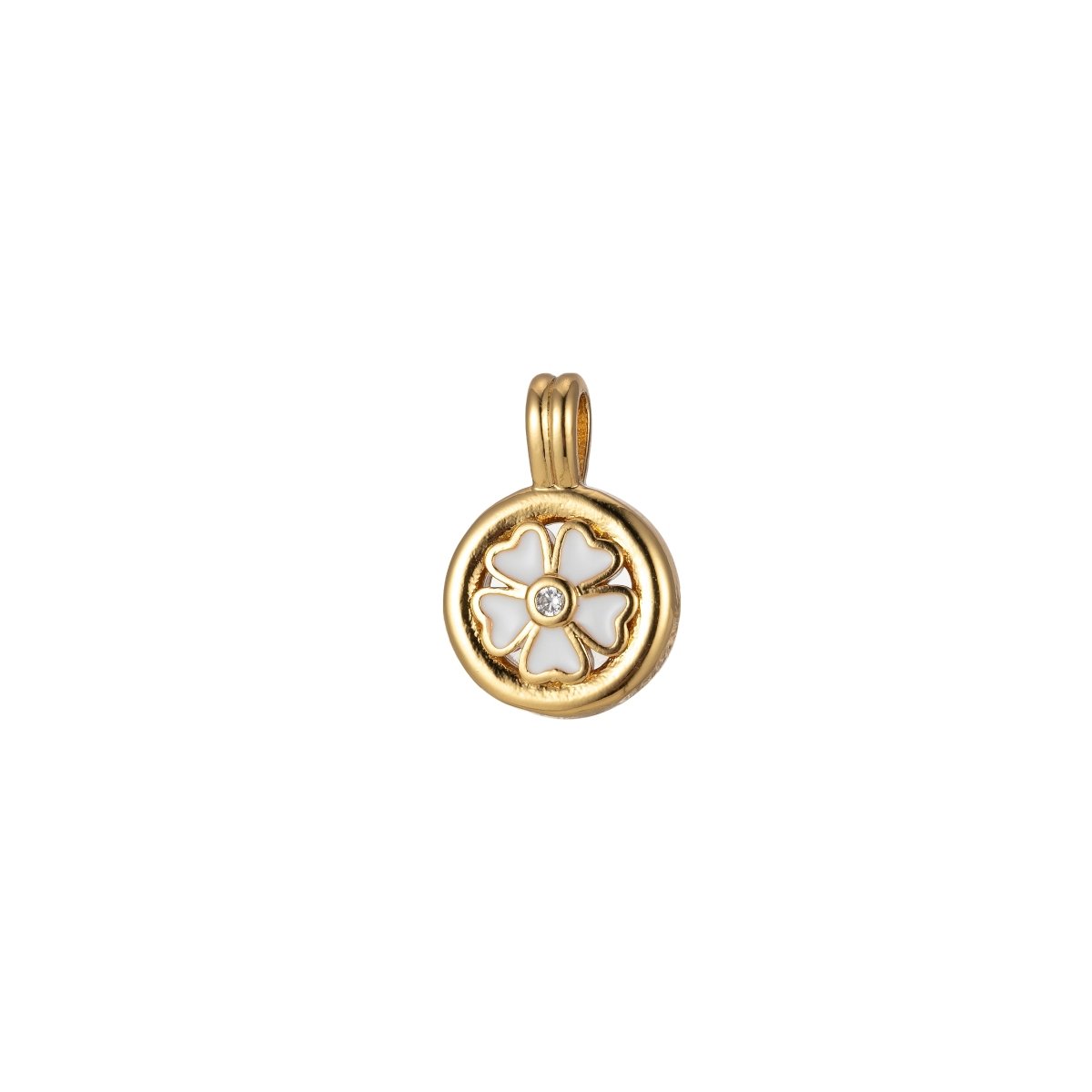 Dainty Clover Pendant Enamel Charm Colorful Jewelry Component J-826~J-833
