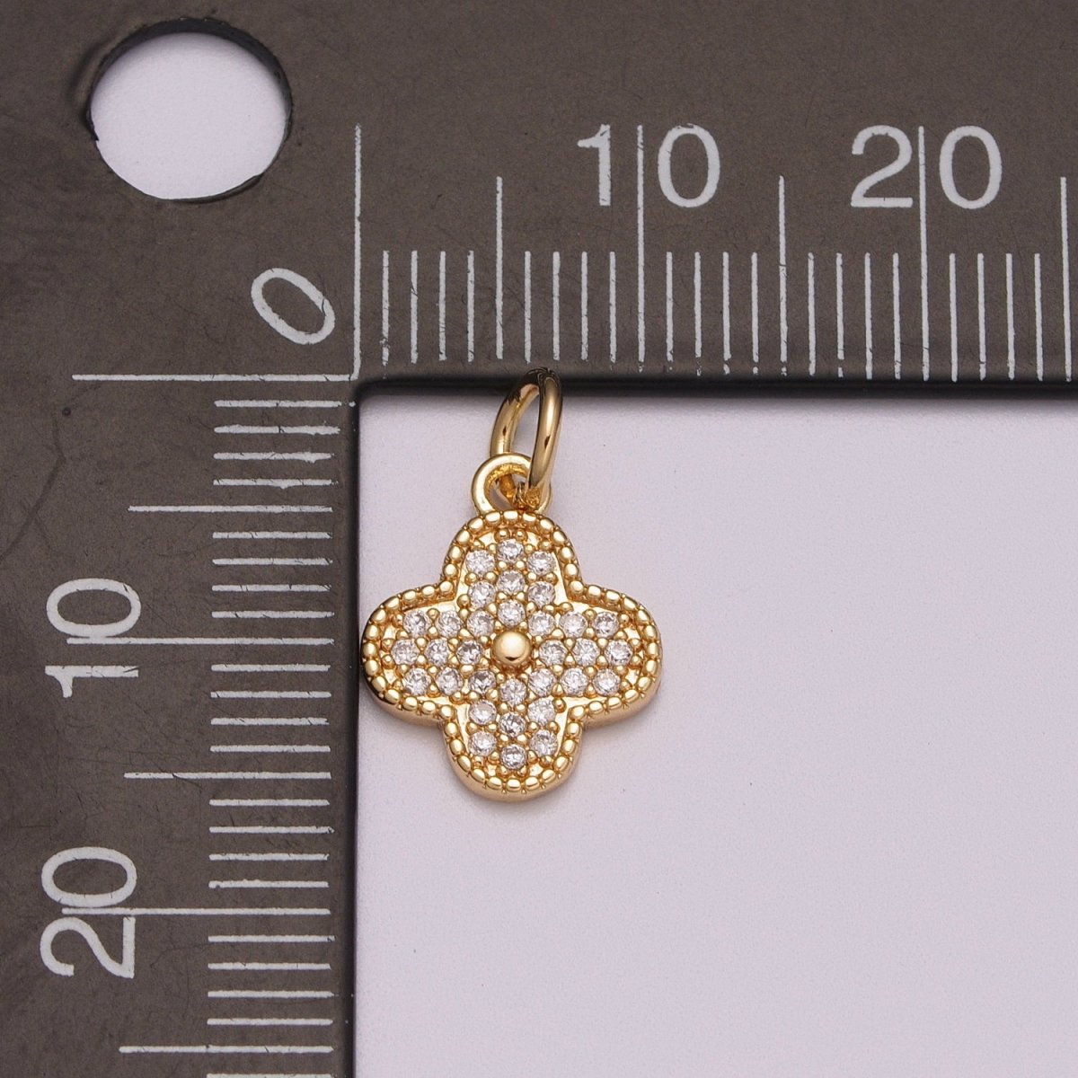 Dainty Clover Pendant Lucky Jewelry Component Add on Charm Micro Pave Shamrock Charm for Necklace Earring Bracelet Supply M-770