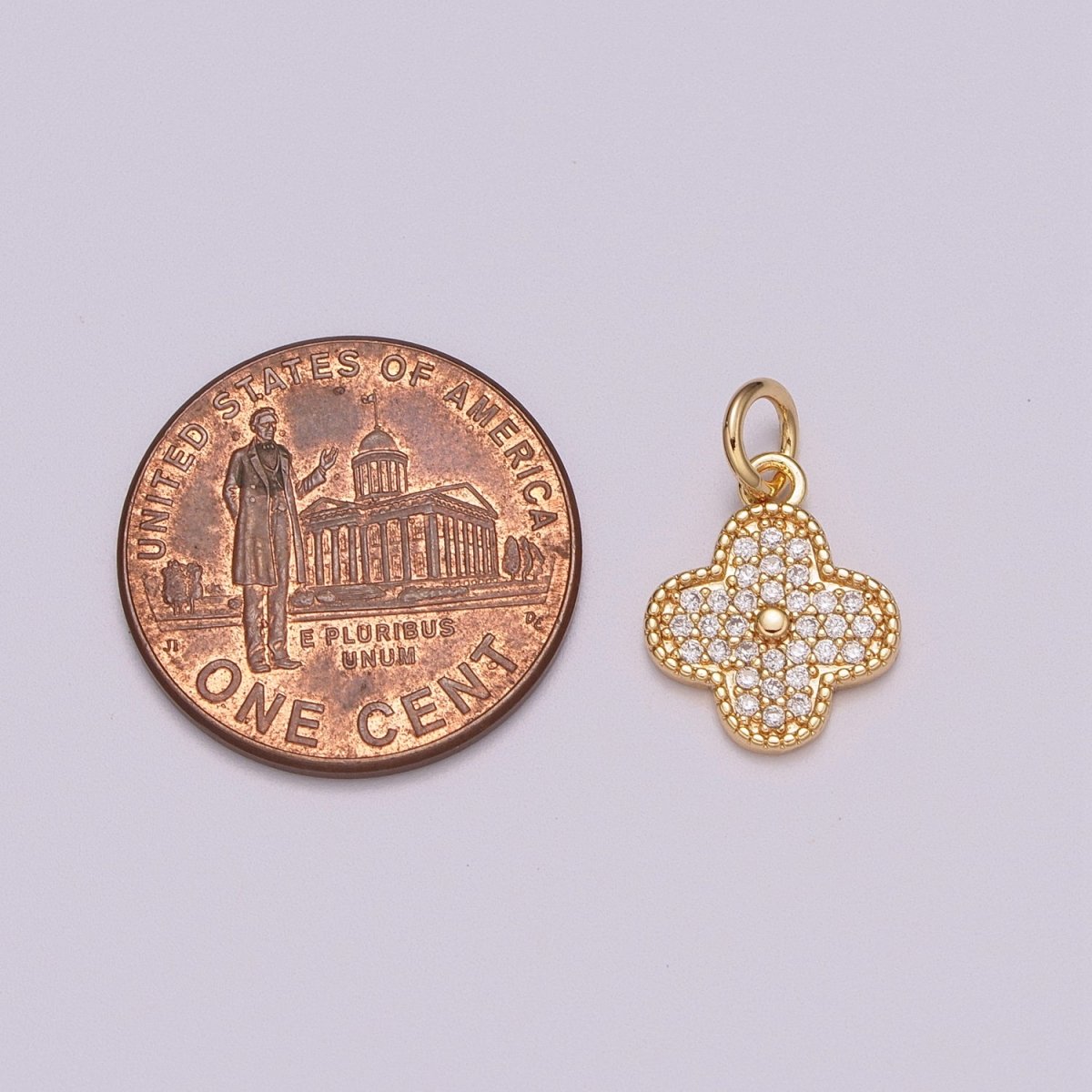 Dainty Clover Pendant Lucky Jewelry Component Add on Charm Micro Pave Shamrock Charm for Necklace Earring Bracelet Supply M-770