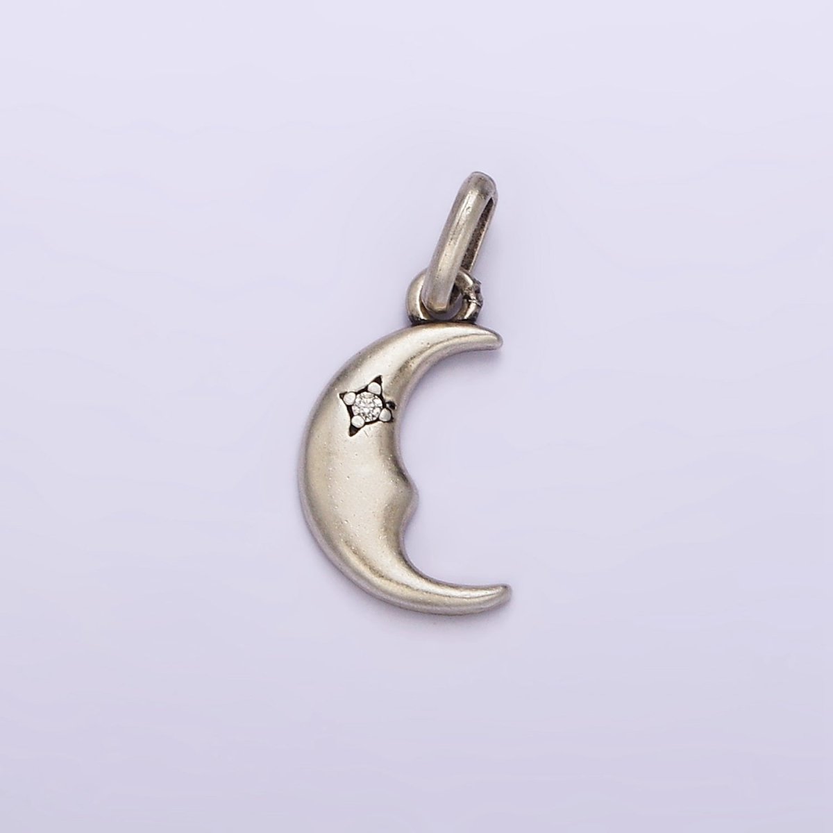 Dainty Crescent Moon Charm in 925 Sterling Silver Pendant Celestial Jewelry SL-332 - DLUXCA
