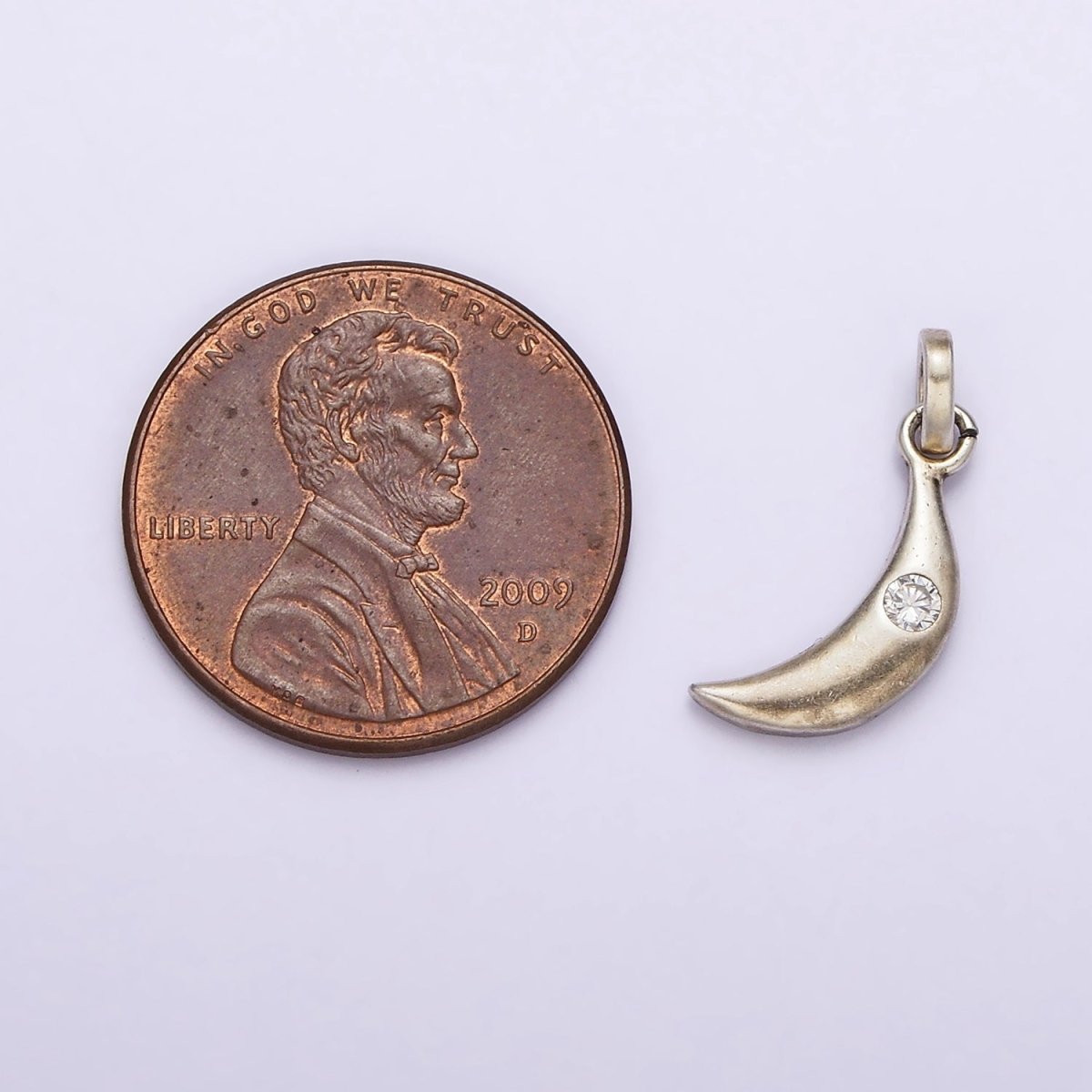 Dainty Crescent Moon Charm in 925 Sterling Silver Pendant Celestial Jewelry SL-336 - DLUXCA