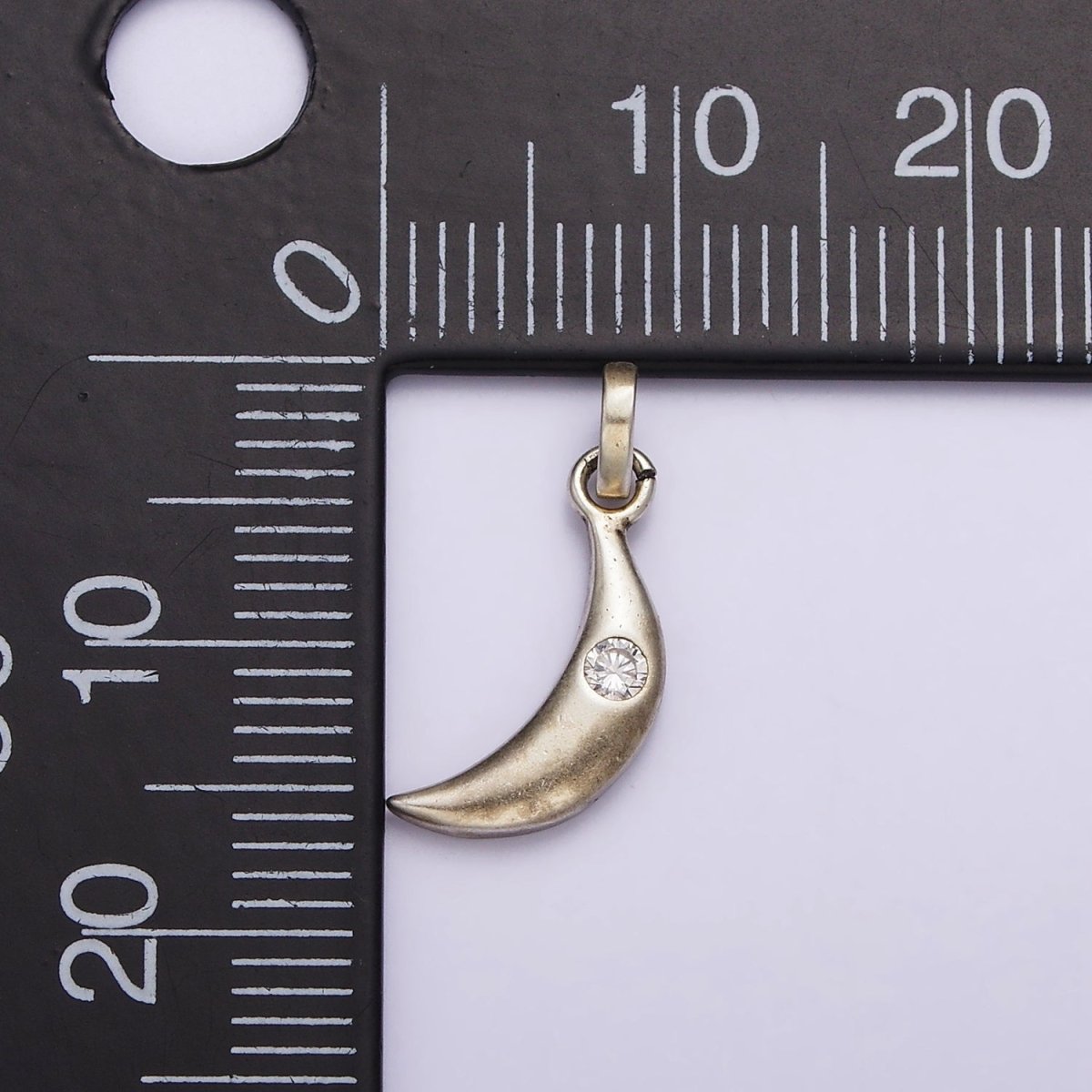 Dainty Crescent Moon Charm in 925 Sterling Silver Pendant Celestial Jewelry SL-336 - DLUXCA