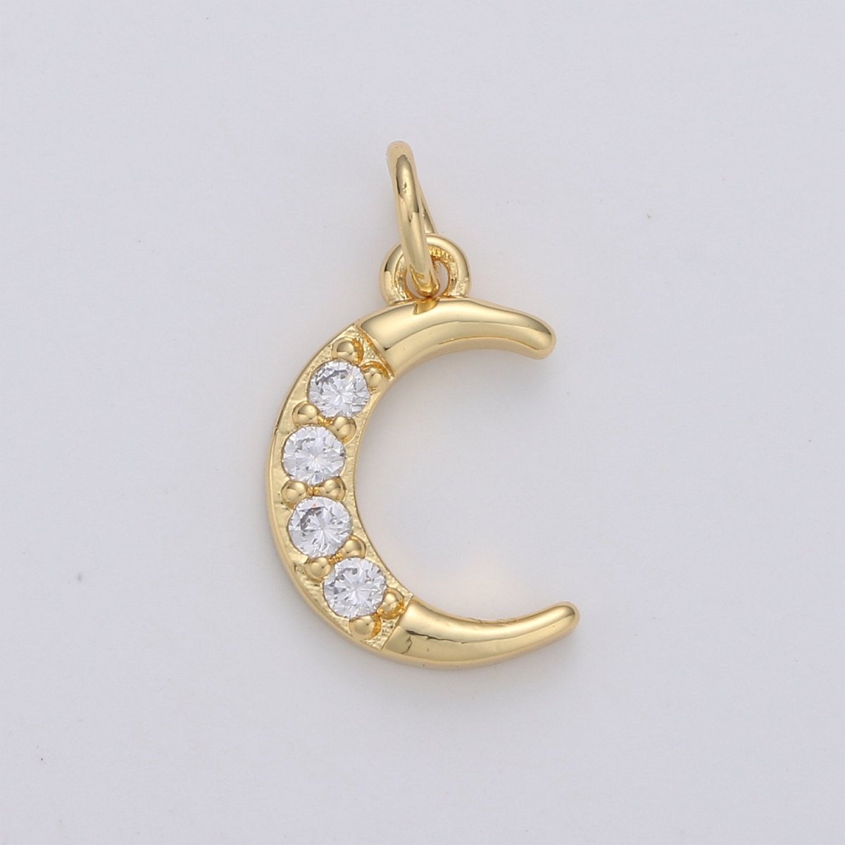Dainty Crescent Moon Charm Pendant- Micro Pave Silver, Gold Filled Half moon charm pendant, Crescent Moon Pendant Celestial Jewelry D-182 D-183