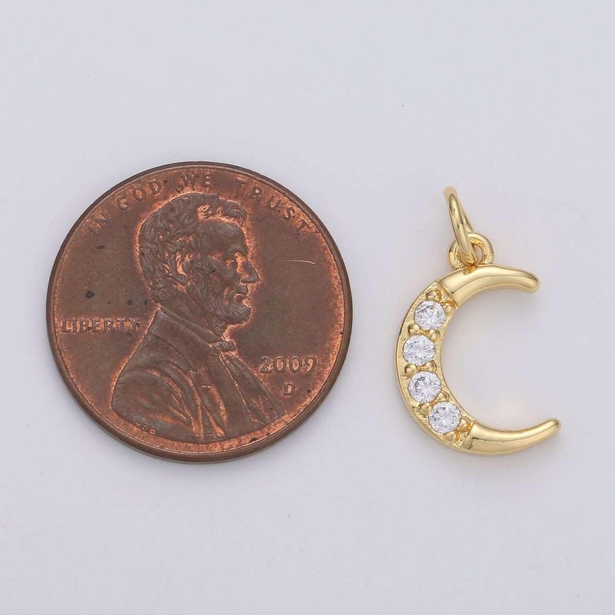 Dainty Crescent Moon Charm Pendant- Micro Pave Silver, Gold Filled Half moon charm pendant, Crescent Moon Pendant Celestial Jewelry D-182 D-183