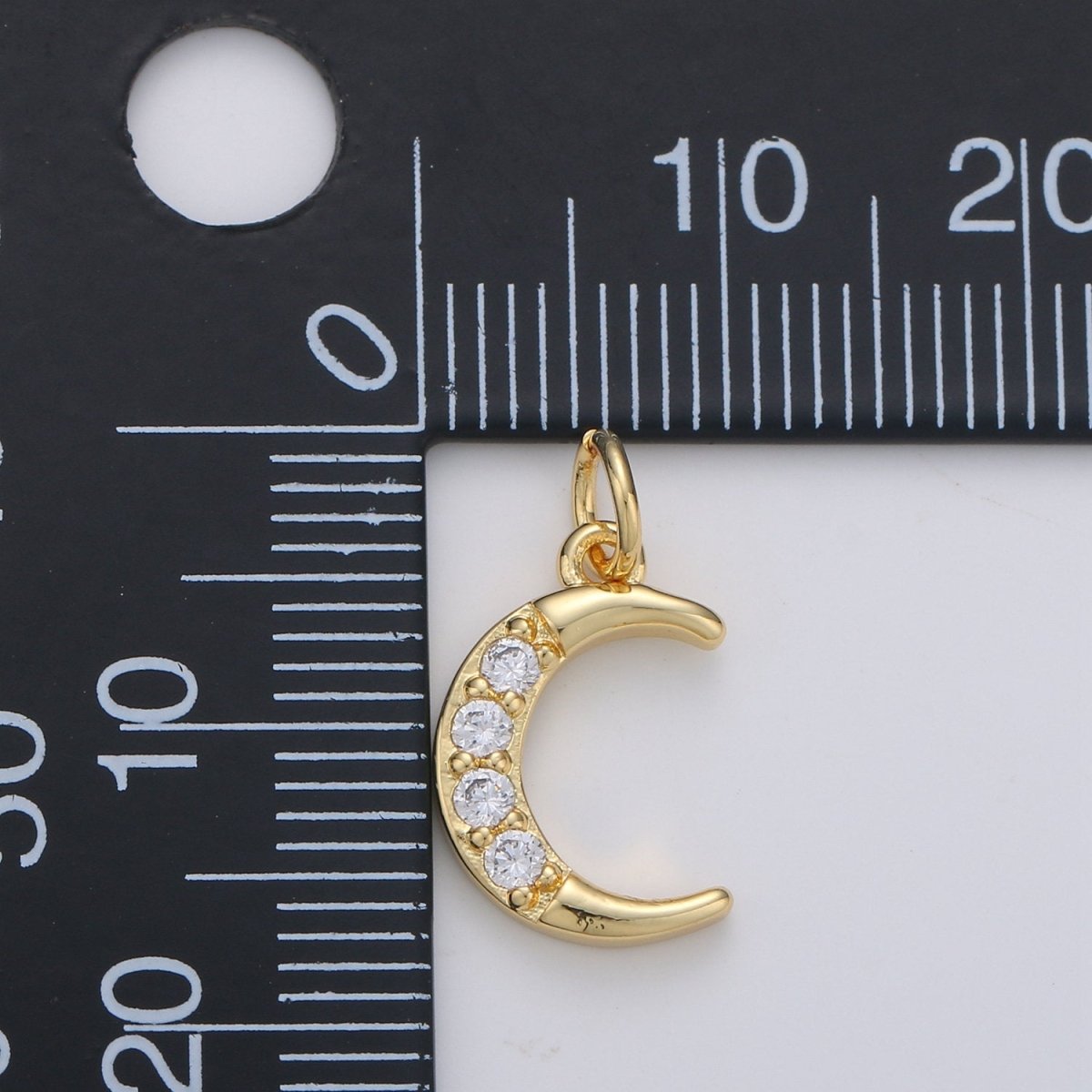 Dainty Crescent Moon Charm Pendant- Micro Pave Silver, Gold Filled Half moon charm pendant, Crescent Moon Pendant Celestial Jewelry D-182 D-183