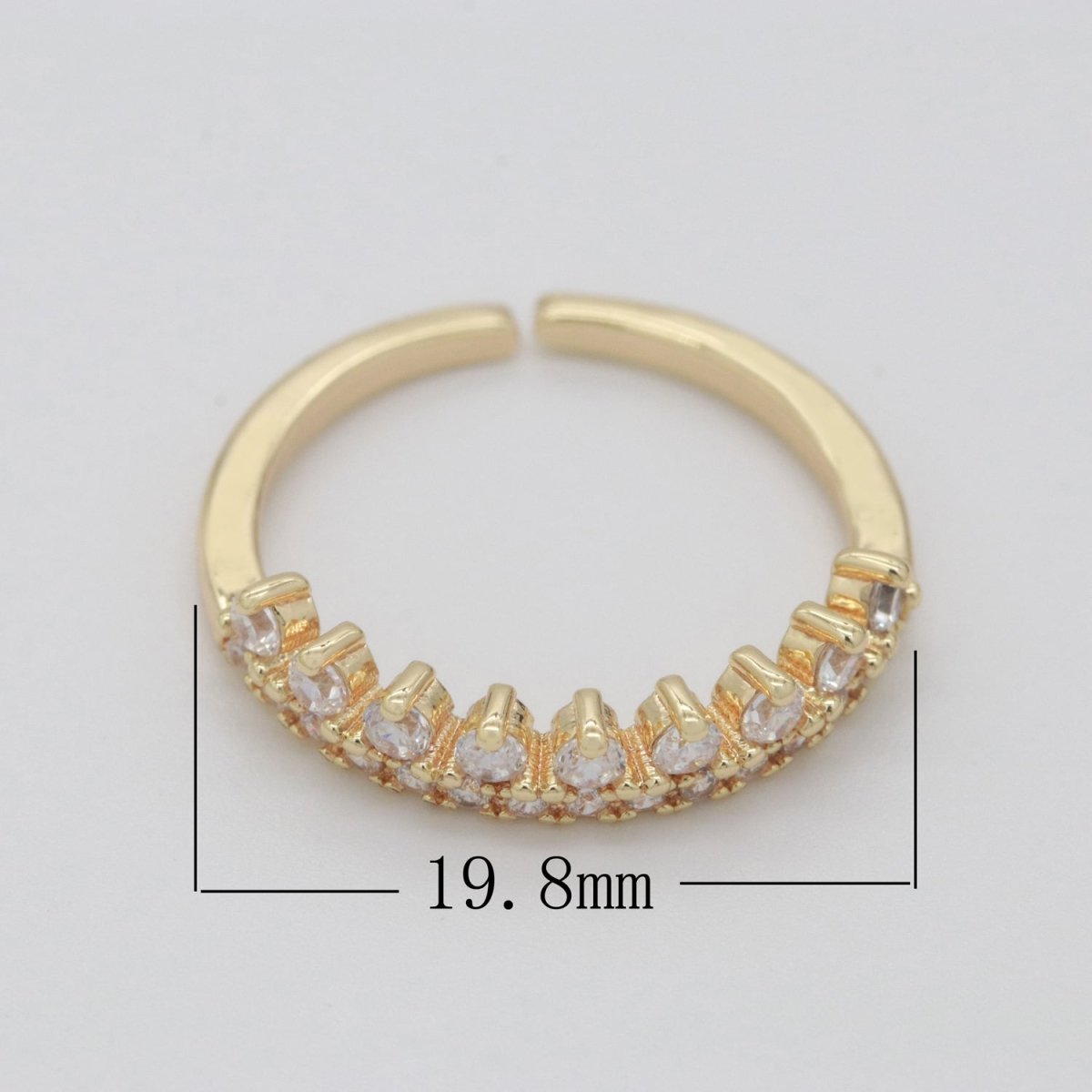 OS Dainty Crown Marquise Ring Adjustable Gold Band Minimalist Jewelry S-224