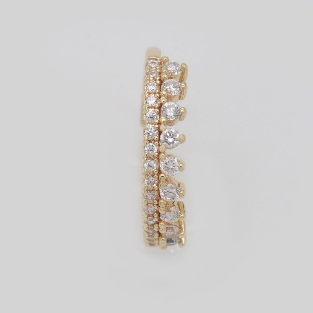 OS Dainty Crown Marquise Ring Adjustable Gold Band Minimalist Jewelry S-224