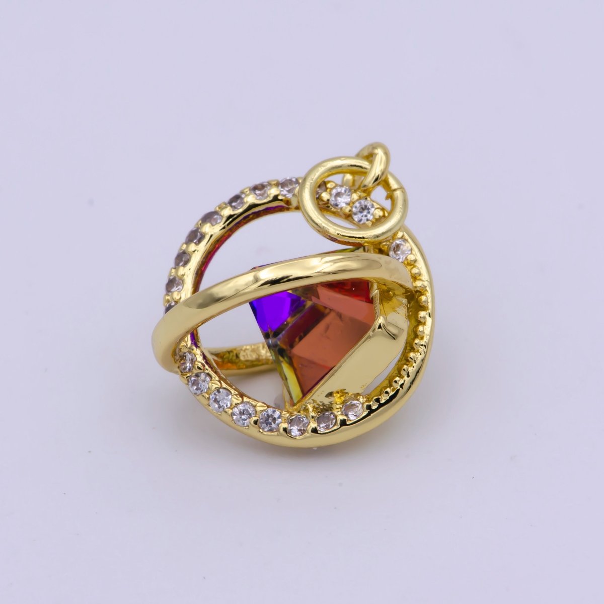 Dainty Crystal AB Crystal Vitrail Medium Ball Charm Micro Pave Cz Ball for Necklace Earring Bracelet Supply M-845 M-846