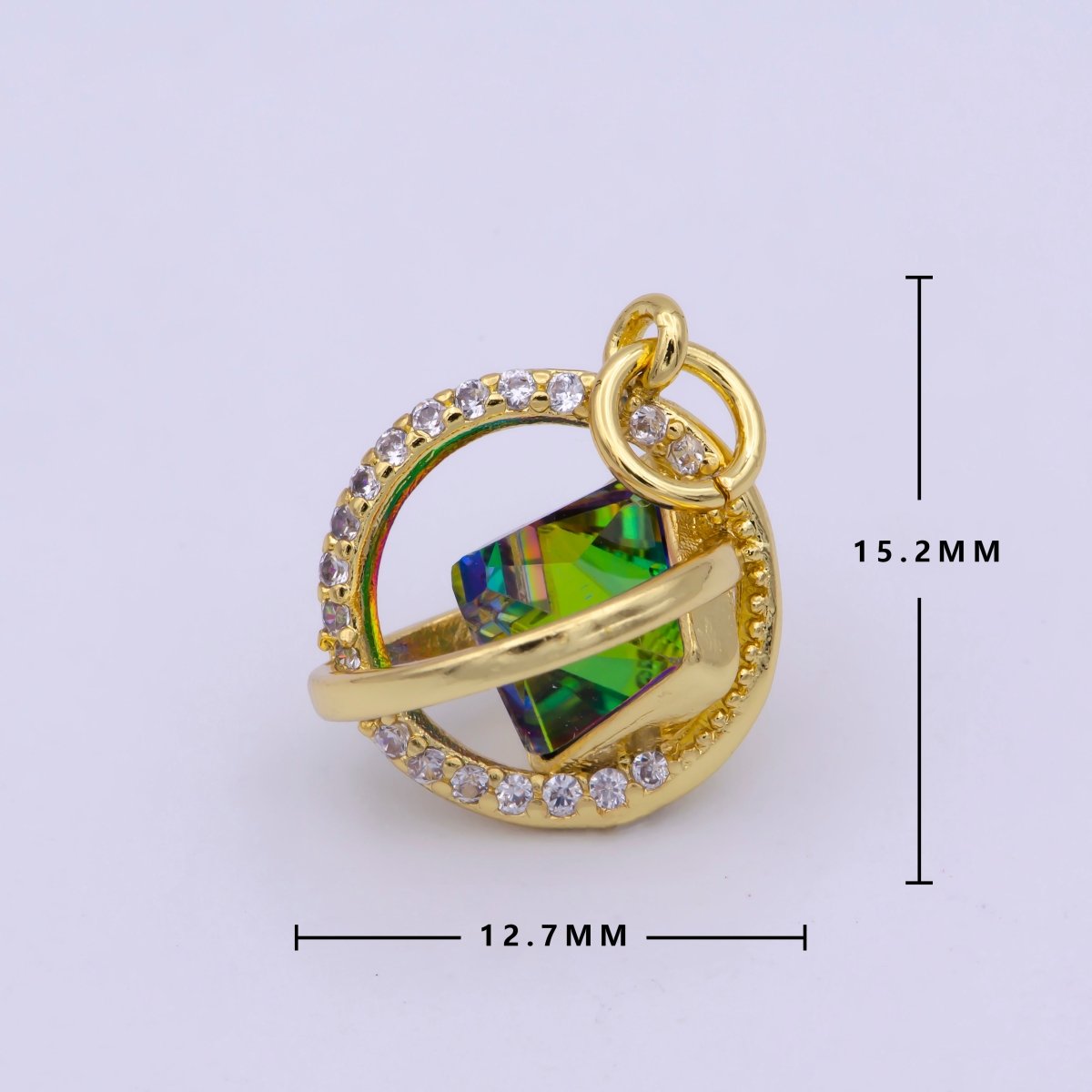 Dainty Crystal AB Crystal Vitrail Medium Ball Charm Micro Pave Cz Ball for Necklace Earring Bracelet Supply M-845 M-846