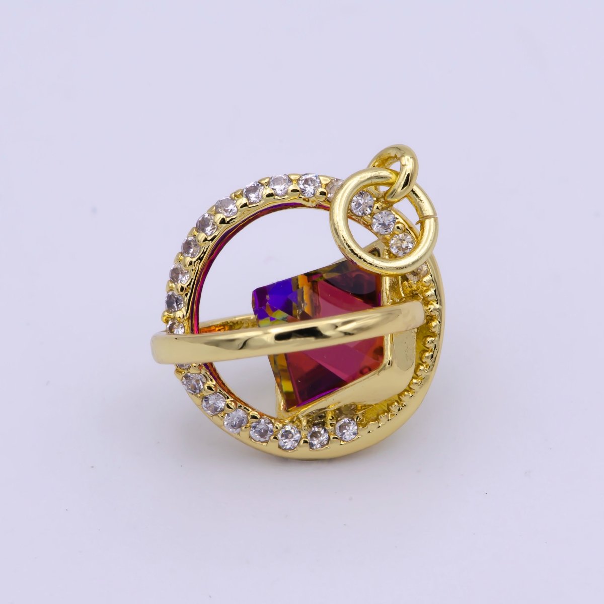 Dainty Crystal AB Crystal Vitrail Medium Ball Charm Micro Pave Cz Ball for Necklace Earring Bracelet Supply M-845 M-846