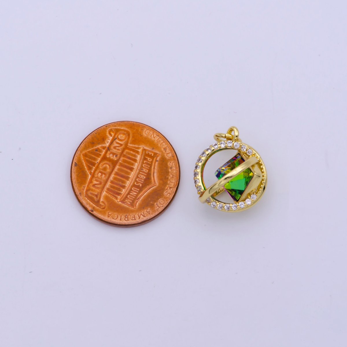 Dainty Crystal AB Crystal Vitrail Medium Ball Charm Micro Pave Cz Ball for Necklace Earring Bracelet Supply M-845 M-846