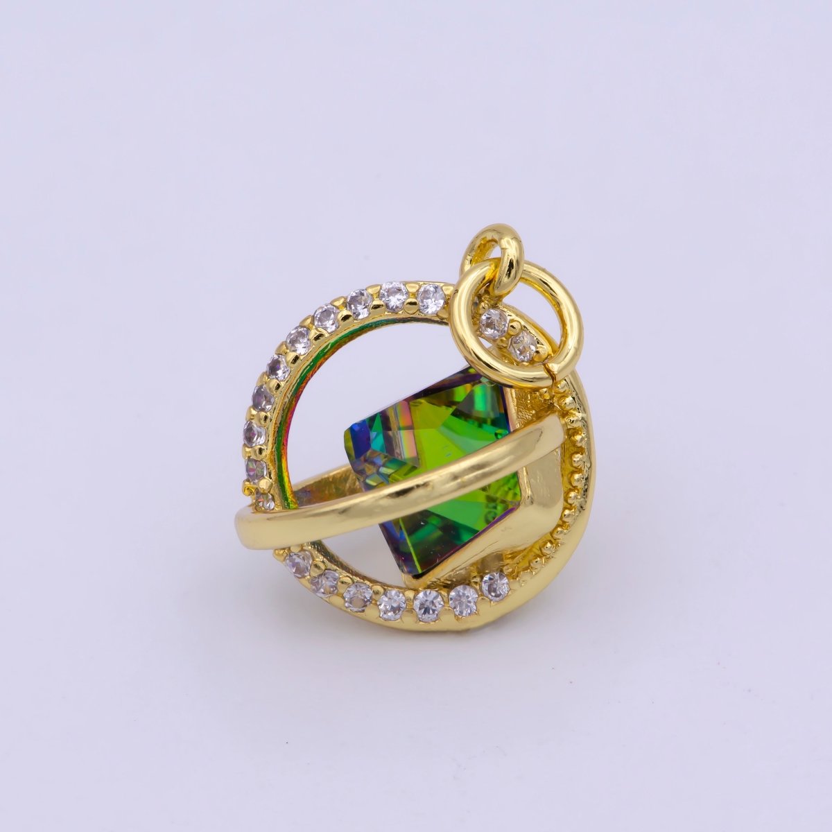 Dainty Crystal AB Crystal Vitrail Medium Ball Charm Micro Pave Cz Ball for Necklace Earring Bracelet Supply M-845 M-846