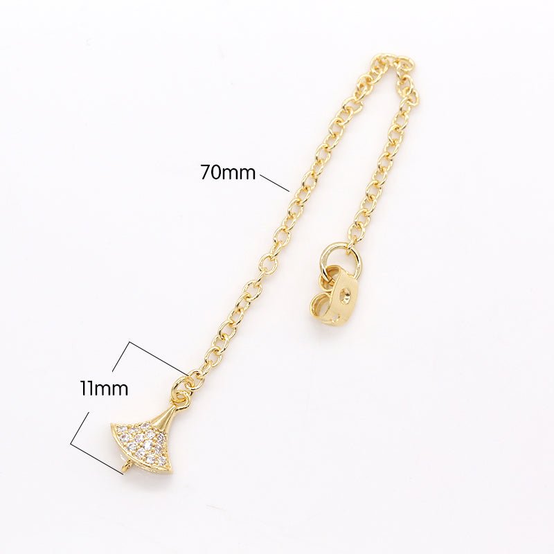 1 Pair Dainty Crystal Bell Earring Backing/Earring Stop CZ Mini Bell Earring Micro Pave Jewelry Supply Component GP-839