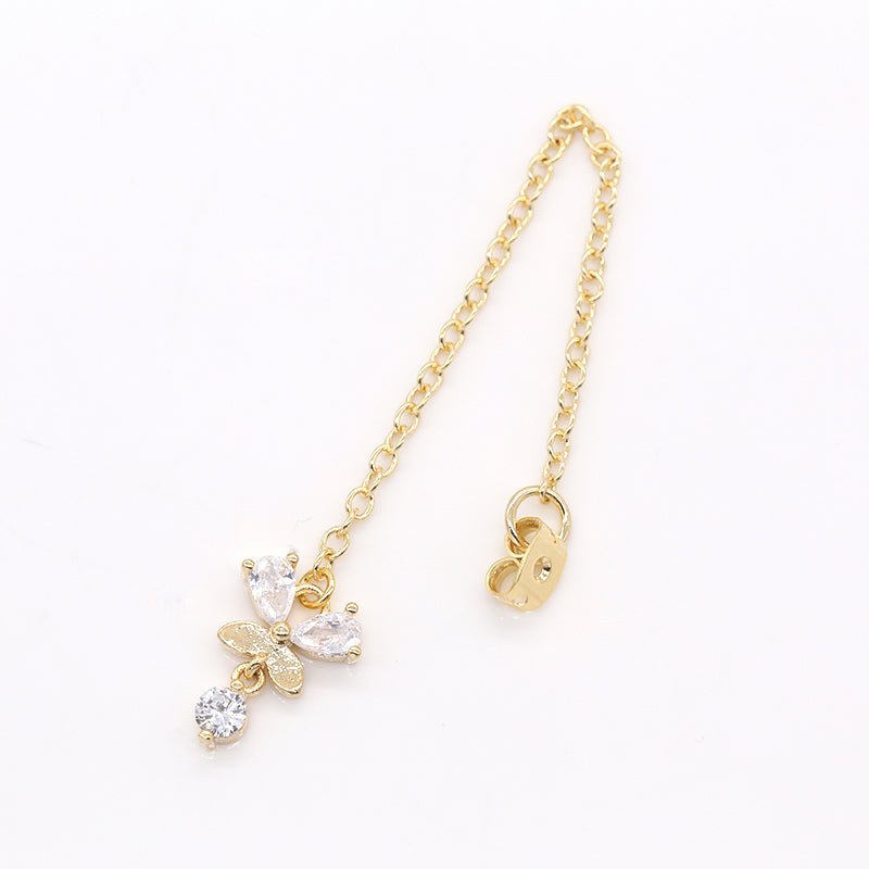 Dainty Crystal Butterfly Earring Backing/Earring Stop CZ Mariposa Animal Lover Earring Micro Pave Jewelry Supply Component GP-829 - DLUXCA