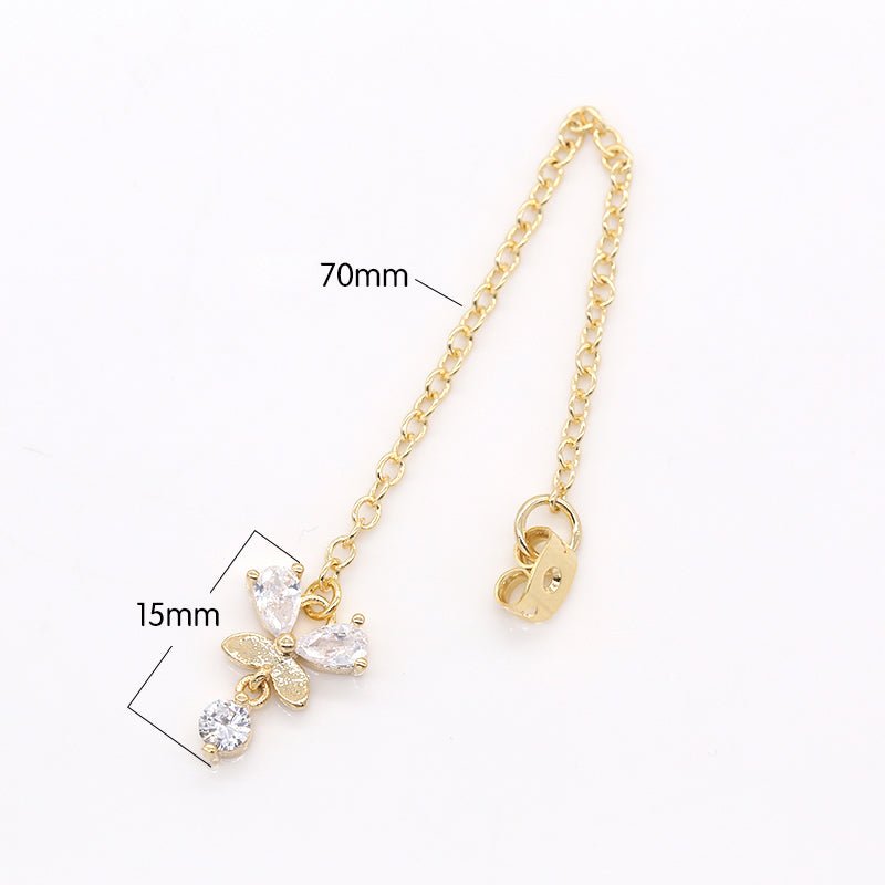 Dainty Crystal Butterfly Earring Backing/Earring Stop CZ Mariposa Animal Lover Earring Micro Pave Jewelry Supply Component GP-829 - DLUXCA