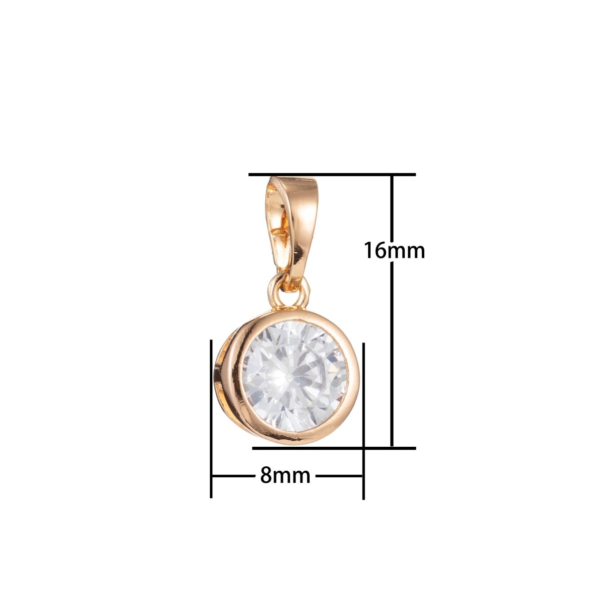 Dainty Crystal Circle Gold Filled Pendants I-433 - DLUXCA
