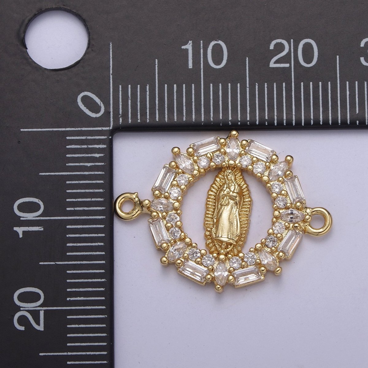 Dainty Cubic Lady Guadalupe Charm Connector for Bracelet F-434 - DLUXCA