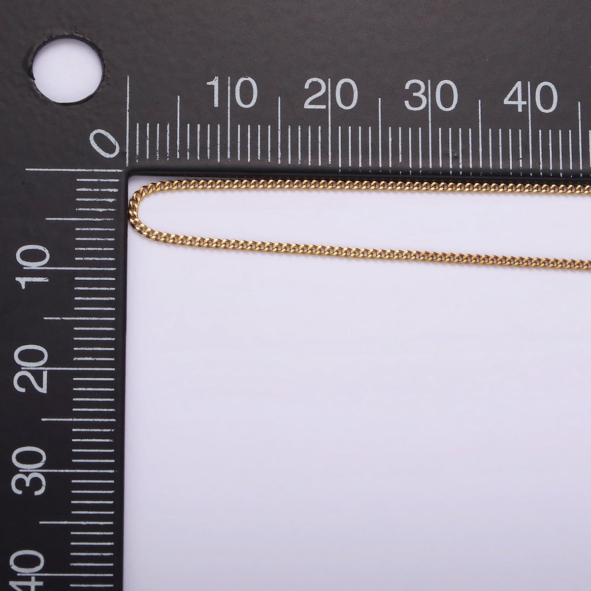 Dainty Curb Chain Necklace Stainless Steel 23.8 inch Necklace in Gold | WA-2360 - DLUXCA