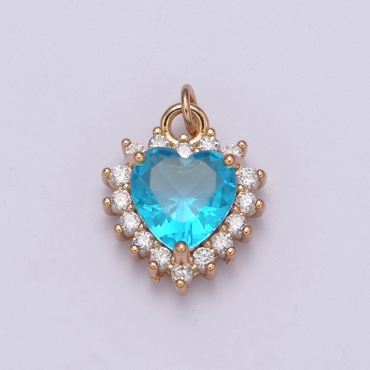 Dainty Cz Crystal Heart Shape Charm Pendant, Cubic Zirconia Crystal Heart Shape Jewelry Pendant Charm Wholesale N-289 - N-294