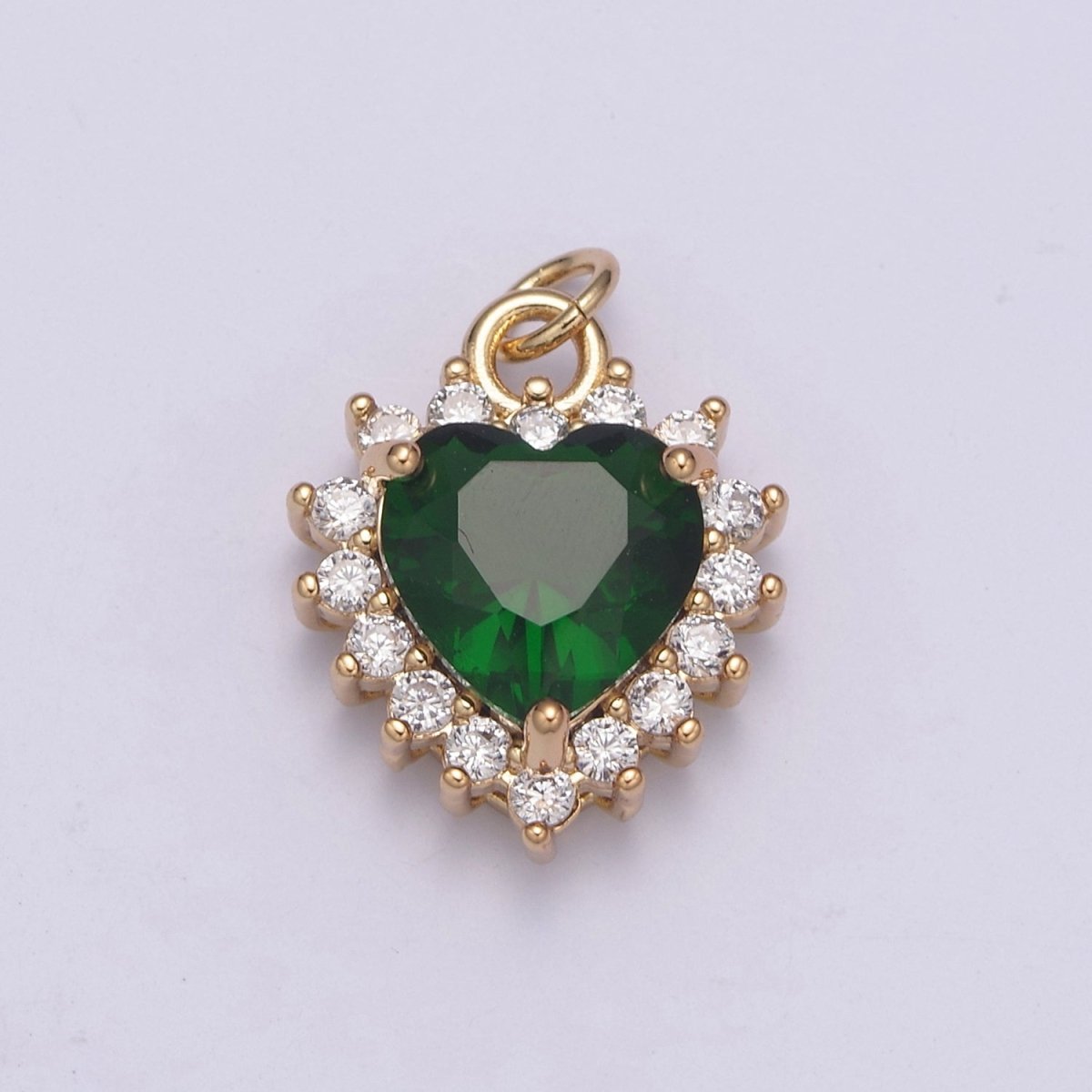 Dainty Cz Crystal Heart Shape Charm Pendant, Cubic Zirconia Crystal Heart Shape Jewelry Pendant Charm Wholesale N-289 - N-294