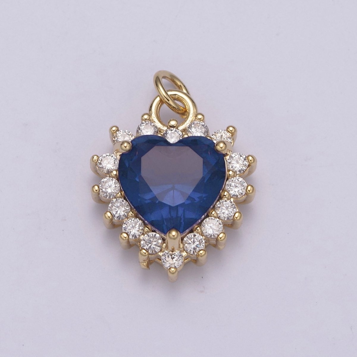 Dainty Cz Crystal Heart Shape Charm Pendant, Cubic Zirconia Crystal Heart Shape Jewelry Pendant Charm Wholesale N-289 - N-294