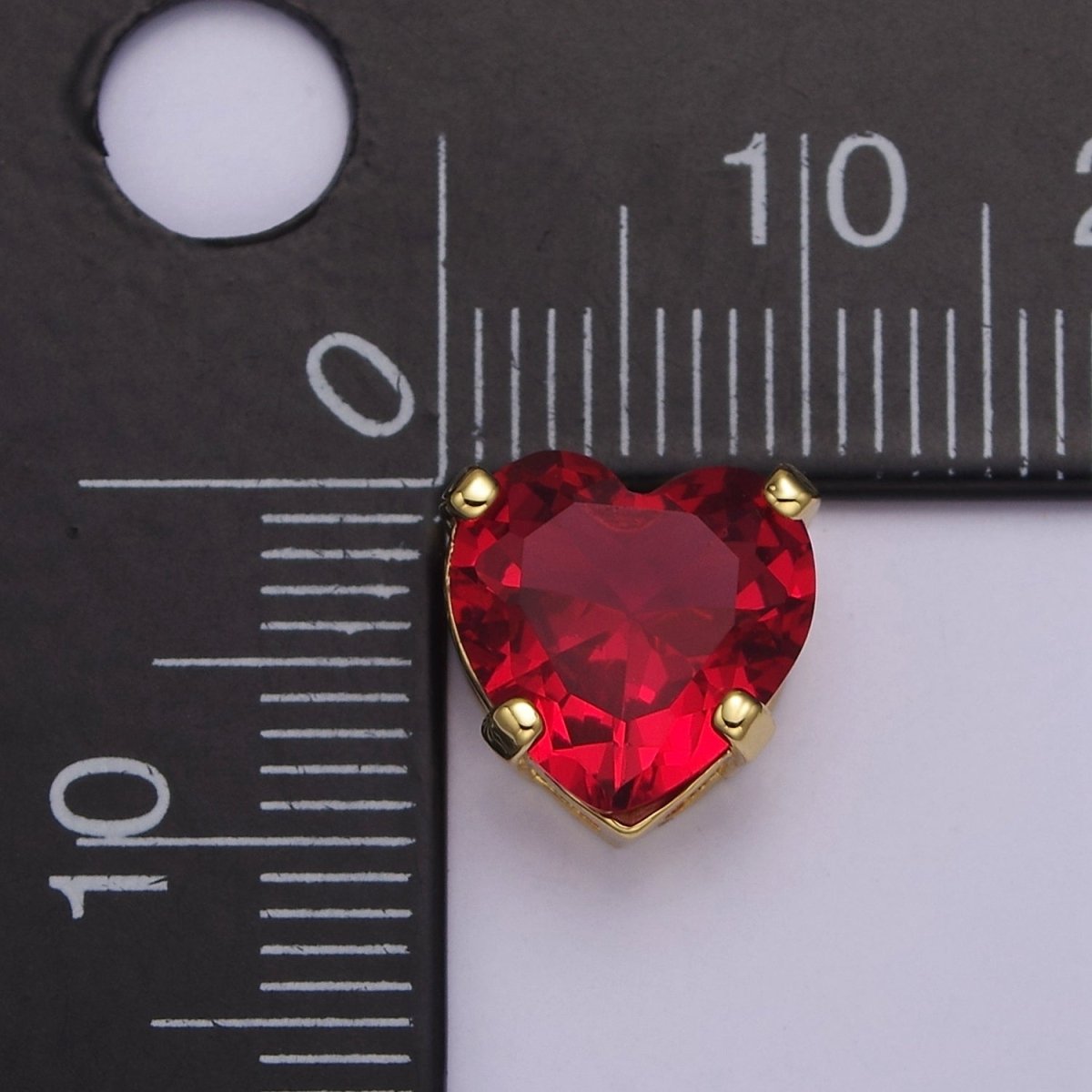 Dainty CZ Heart Spacer Bead, Gold Filled Heart Spacer Beads Pink Greem CZ Spacer Beads, Small Heart Spacers for Bracelet Necklace B-205