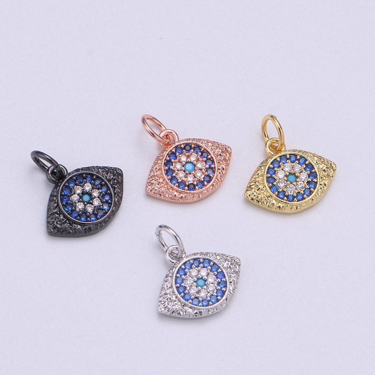 Dainty CZ Micro Pave Evil Eye Pendant in Gold Filled / Silver / Rose Gold / Black C-309 - C-402