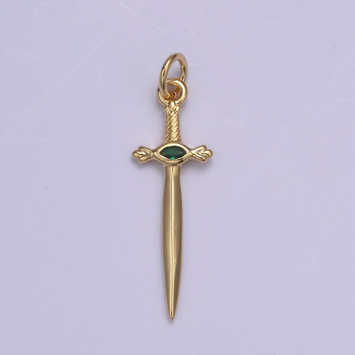 Dainty Dagger Pendant, CZ Sword Knife pendant for Bracelet Earring Necklace 24k Gold Filled Jewelry N-811 - N-814