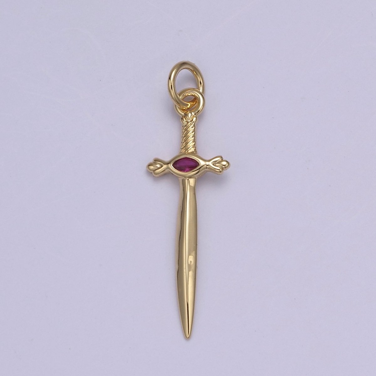Dainty Dagger Pendant, CZ Sword Knife pendant for Bracelet Earring Necklace 24k Gold Filled Jewelry N-811 - N-814