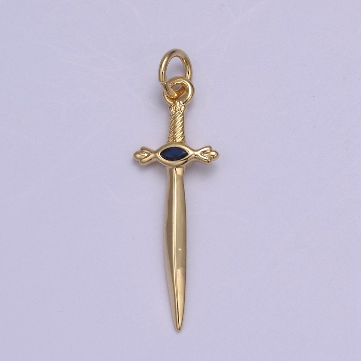 Dainty Dagger Pendant, CZ Sword Knife pendant for Bracelet Earring Necklace 24k Gold Filled Jewelry N-811 - N-814