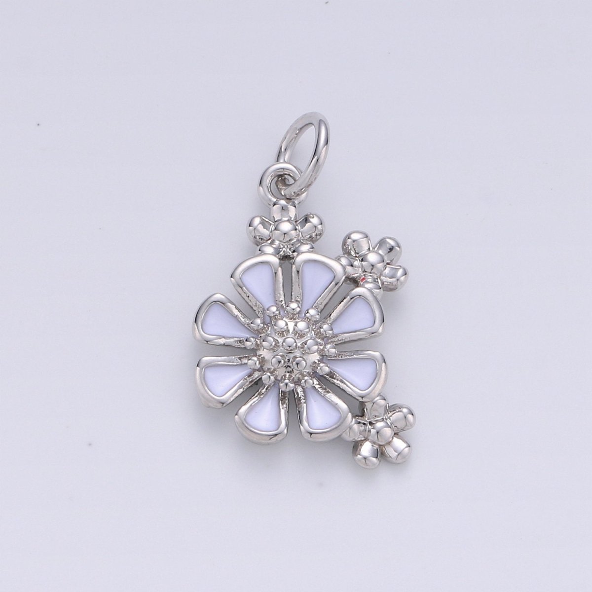 OS Dainty Daisy Charms Enamel Gold Plated for Bracelet Necklace Earring Component Summer Jewelry Flower Floral Pendant D-264 D-265