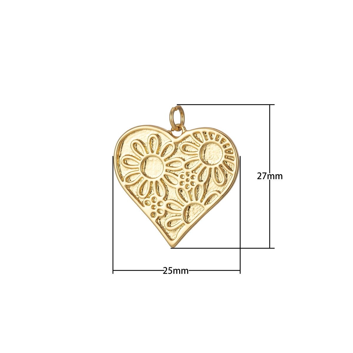 Dainty Daisy Flower Charm Enamel Heart Pendant Retro Design Inspired E-933 - E-936