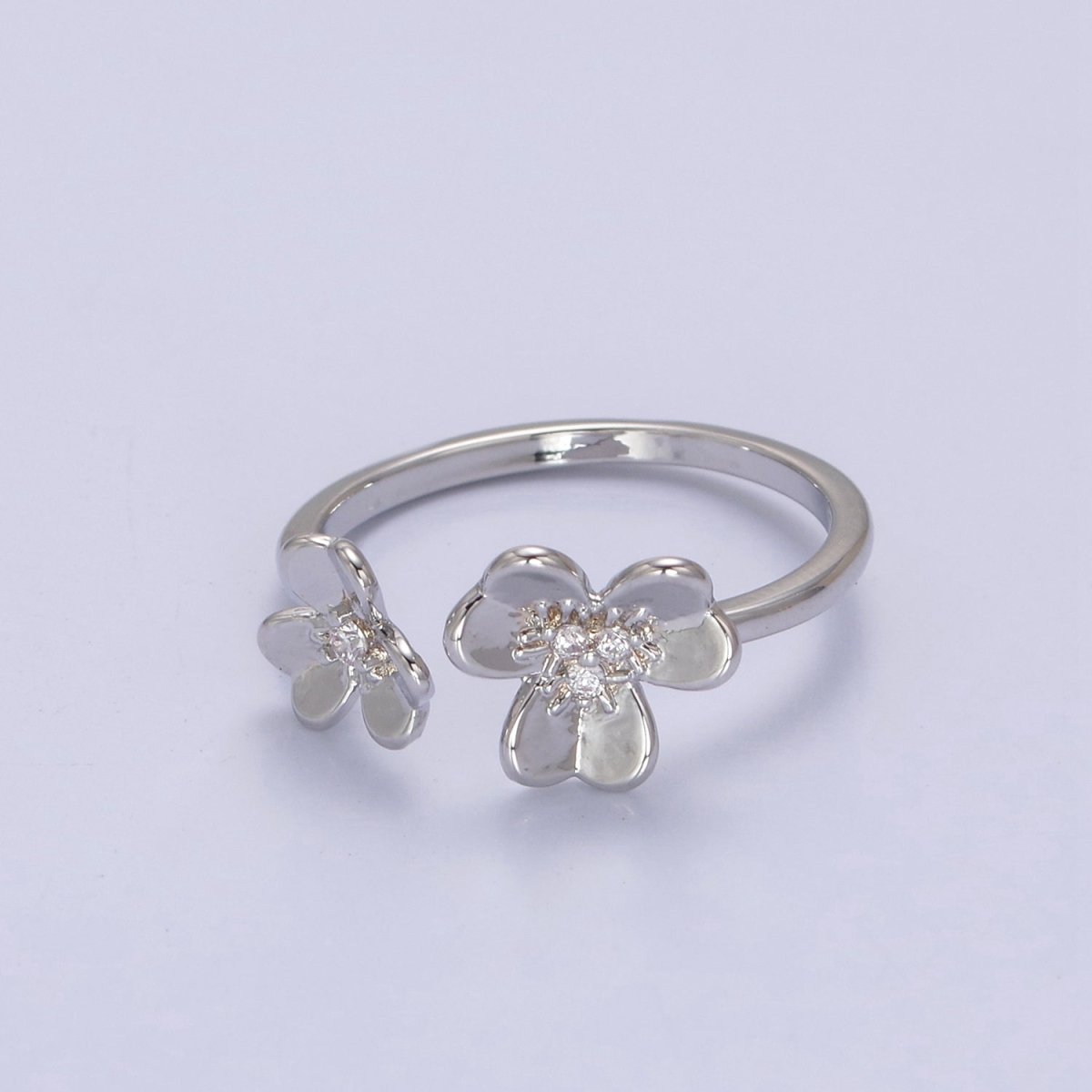 Dainty Daisy Ring in Gold / Silver Open Adjustable Flower Ring U-493 U-494