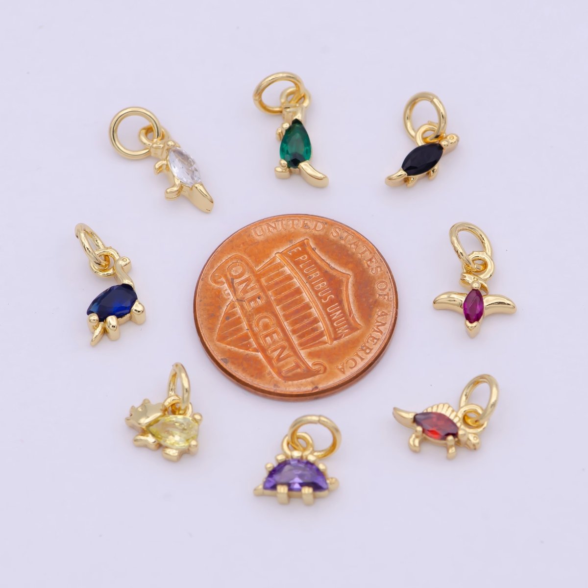 Dainty Dino Charm • Minimalist Mini Dinosaurus Charm • Cute Kawaii Dino Pendant for Earring Necklace Bracelet C-191 C-215 C-219 C-228 C-251 C-256 C-258 C-289