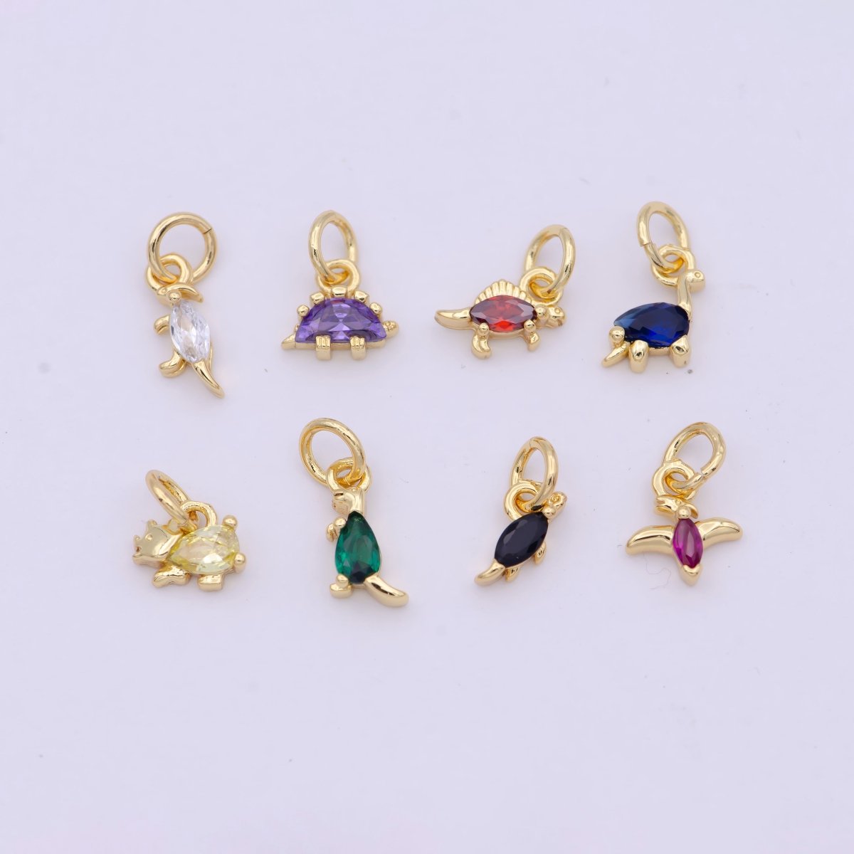 Dainty Dino Charm • Minimalist Mini Dinosaurus Charm • Cute Kawaii Dino Pendant for Earring Necklace Bracelet C-191 C-215 C-219 C-228 C-251 C-256 C-258 C-289