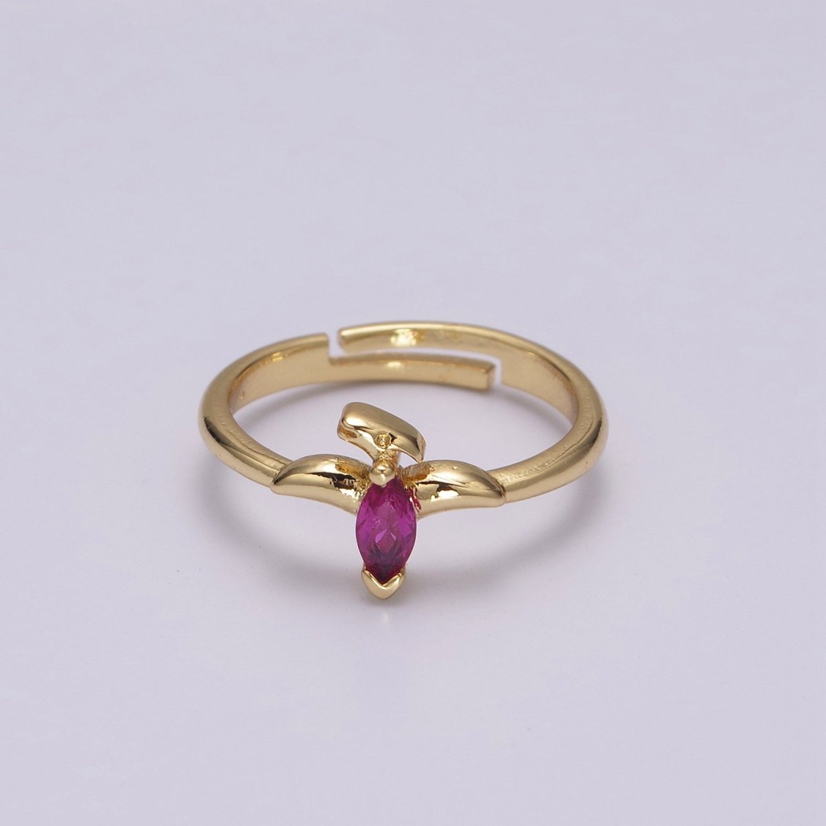 Dainty Dino Ring • Minimalist Dinosaurus Ring • Gold Open Adjustable Ring Cute Kawaii Dino U-151 ~ U-158