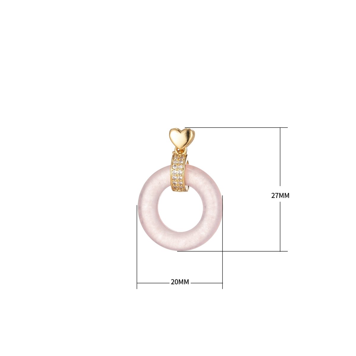 Dainty Donut Charm Pendant Acrylic Glass Dangle Charm J-852 J-853 J-854 J-855 J-856