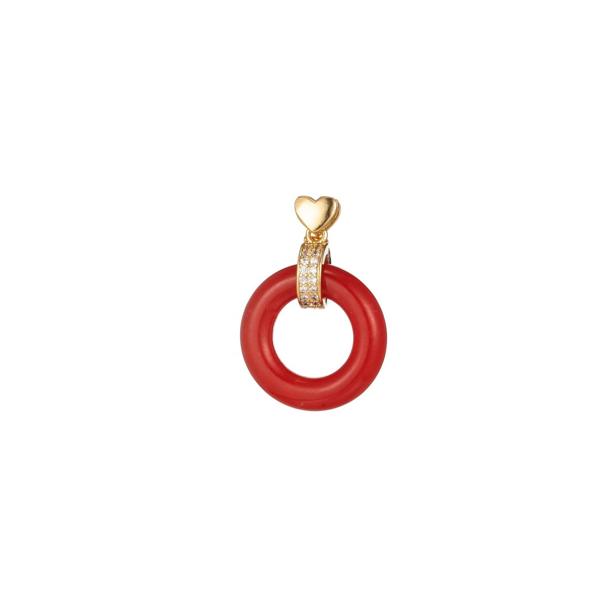Dainty Donut Charm Pendant Acrylic Glass Dangle Charm J-852 J-853 J-854 J-855 J-856