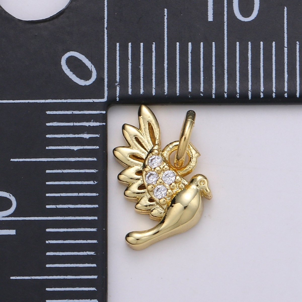Dainty Dove Charm 14K Gold Filled Bird Charm- Mini Dove Charm for Bracelet Necklace Earring Jewelry Component D-801 - DLUXCA