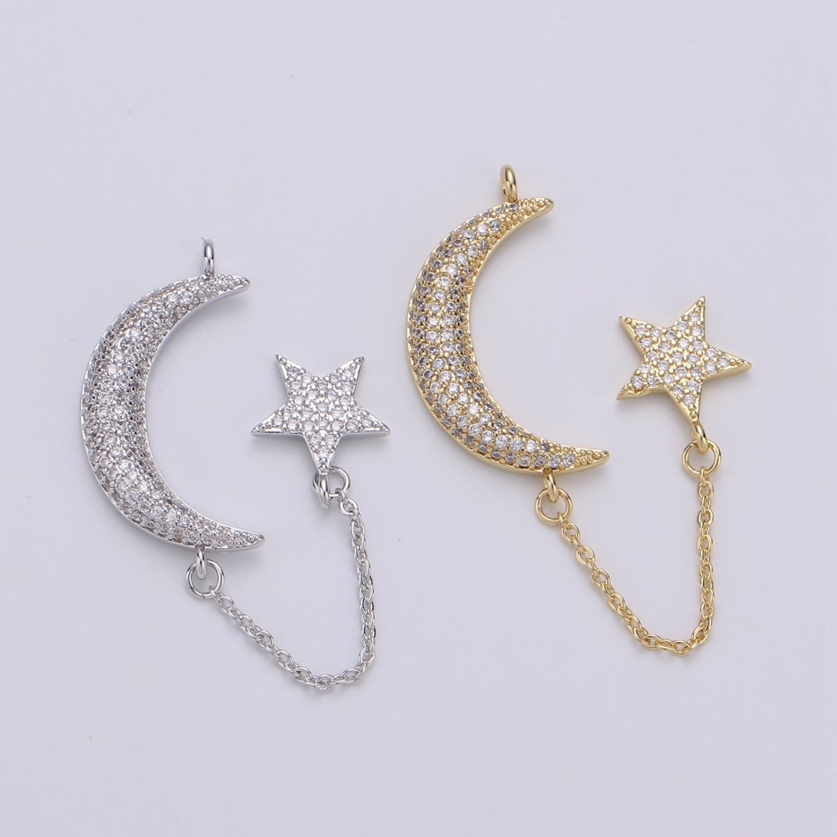 Dainty Elegant Celestial Moon and Star Charm  L-112~L-113