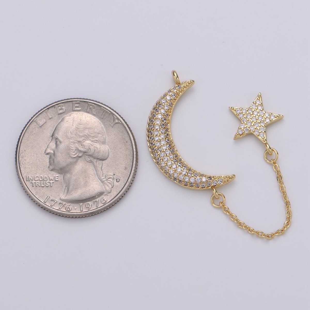 Dainty Elegant Celestial Moon and Star Charm  L-112~L-113