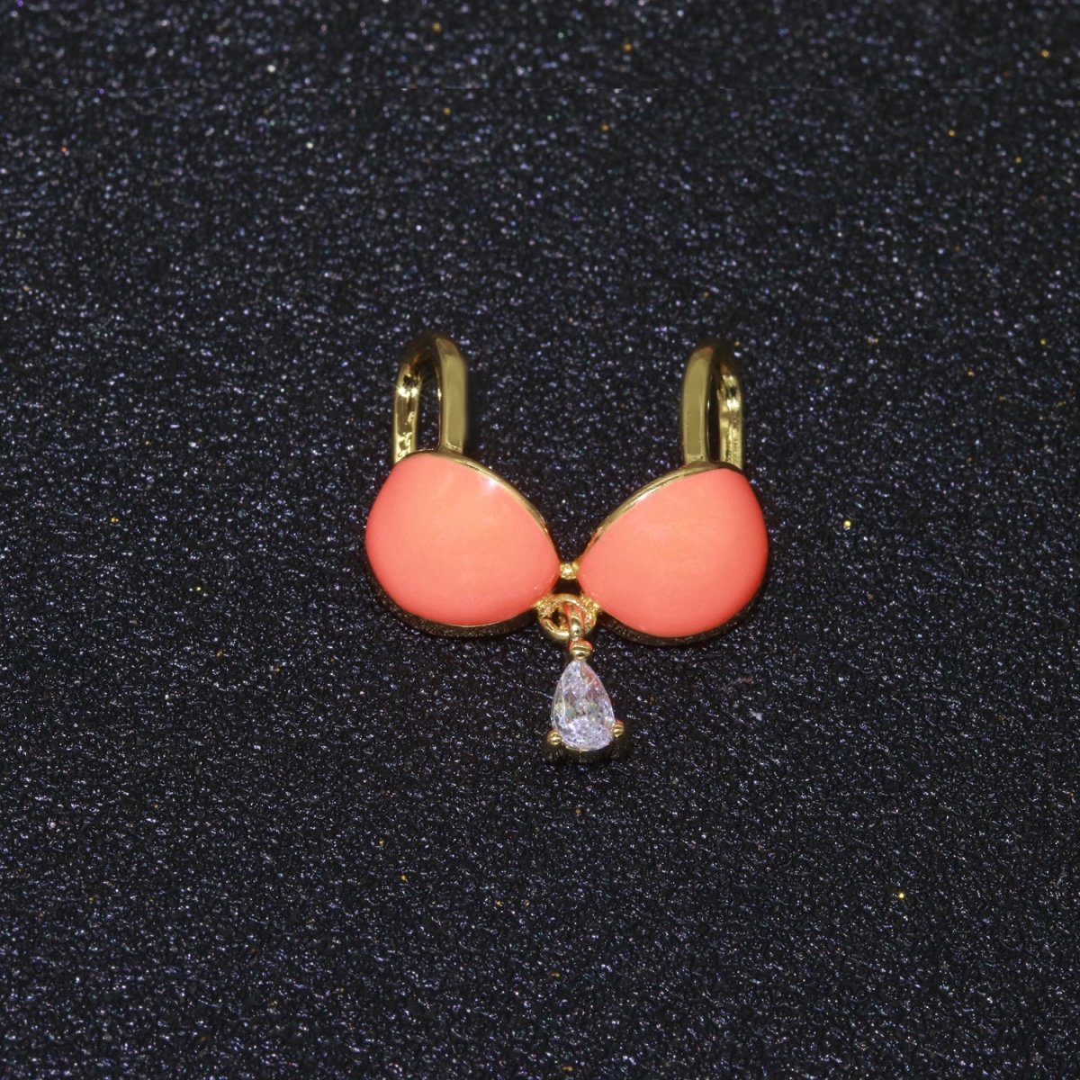Dainty Enamel Bra Charm Cubic Dangle Tear Drop Shape Pendant 14K Gold Filled Bikini Charm for Statement Minimalist Necklace for Women F-884~F-891