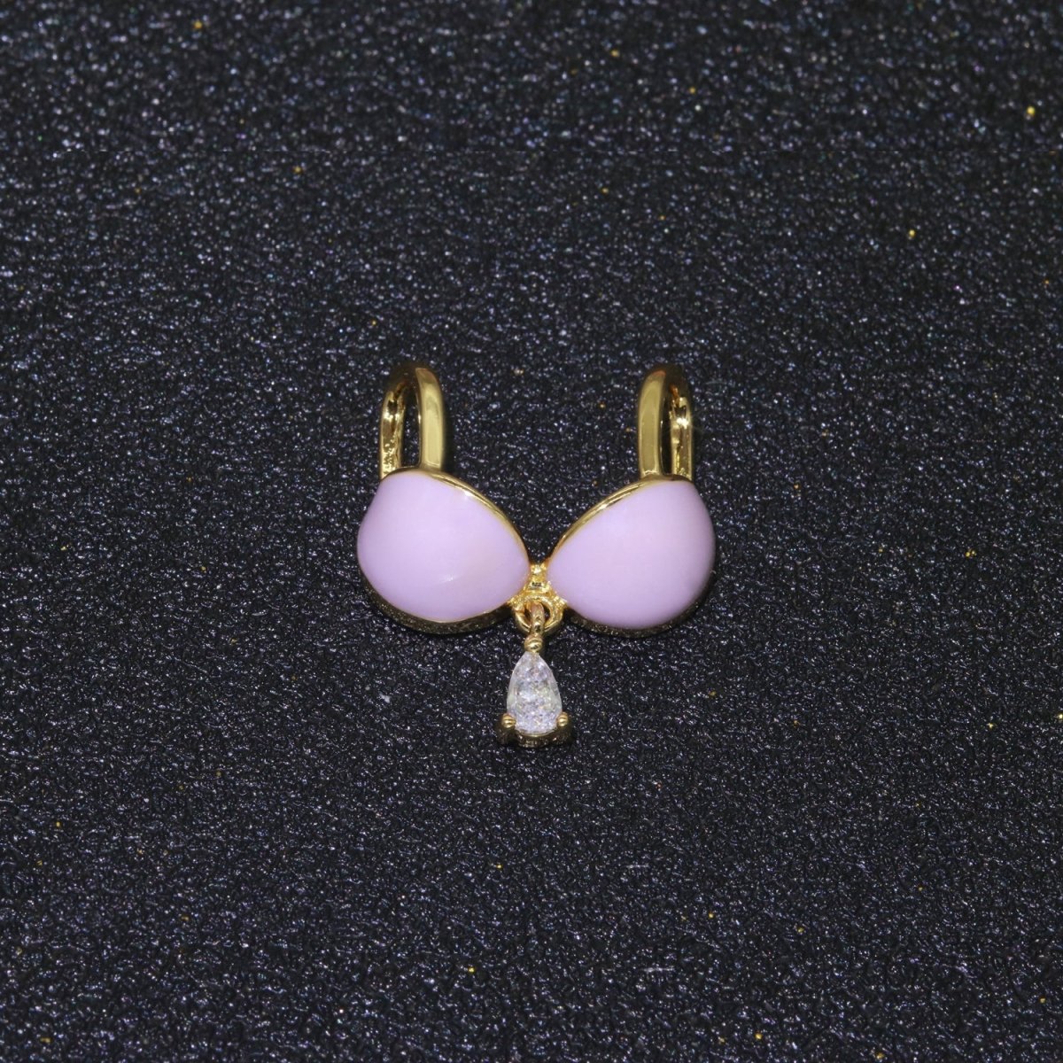 Dainty Enamel Bra Charm Cubic Dangle Tear Drop Shape Pendant 14K Gold Filled Bikini Charm for Statement Minimalist Necklace for Women F-884~F-891